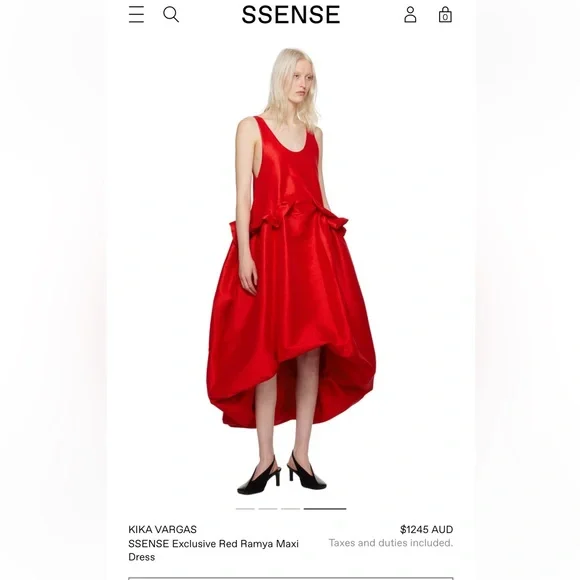 Rare Moschino 2008 Runway Silk Red Maxi Dress Puffball Bubble Hem Womens Size 8 - Picture 16 of 17